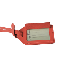 Load image into Gallery viewer, Luggage Tag - Salmon Leather Front Angle in Color 'Salmon Leather'