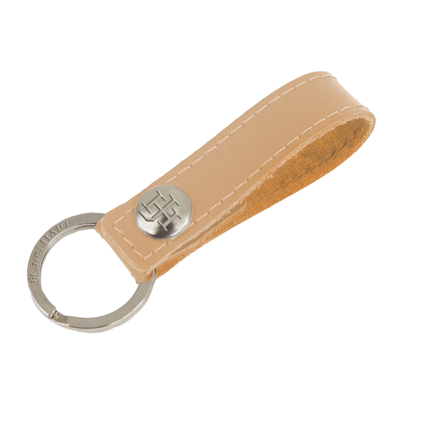 Key Ring - Natural Leather Front Angle in Color 'Natural Leather'