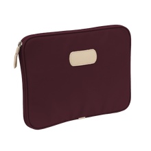 Load image into Gallery viewer, 13" Computer Case - Burgundy Coated Canvas Front Angle in Color 'Burgundy Coated Canvas'