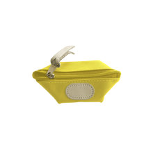 Load image into Gallery viewer, Pod Pouch - Lemon Coated Canvas Front Angle in Color 'Lemon Coated Canvas'