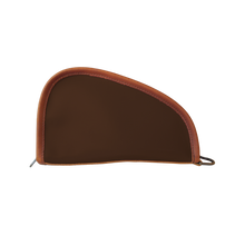 Load image into Gallery viewer, Small Revolver Case - Espresso Coated Canvas Front Angle in Color 'Espresso Coated Canvas'