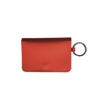 Load image into Gallery viewer, Leather ID Wallet - Cherry Leather Front Angle in Color 'Cherry Leather'