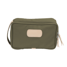 Load image into Gallery viewer, Small Travel Kit - Moss Coated Canvas Front Angle in Color 'Moss Coated Canvas'