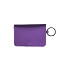 Load image into Gallery viewer, Leather ID Wallet - Plum Leather Front Angle in Color 'Plum Leather'