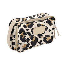 Load image into Gallery viewer, Small Travel Kit - Leopard Coated Canvas Front Angle in Color 'Leopard Coated Canvas'