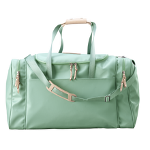 Load image into Gallery viewer, Large Square Duffel - Mint Coated Canvas Front Angle in Color &#39;Mint Coated Canvas&#39;
