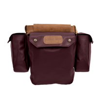 Load image into Gallery viewer, Bird Bag - Burgundy Coated Canvas Front Angle in Color 'Burgundy Coated Canvas'