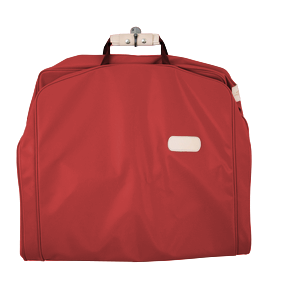 50" Garment Bag - Red Coated Canvas Front Angle in Color 'Red Coated Canvas'