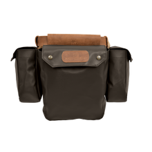 Load image into Gallery viewer, Bird Bag - Espresso Coated Canvas Front Angle in Color 'Espresso Coated Canvas'