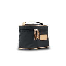 Load image into Gallery viewer, Makeup Case - Charcoal Coated Canvas Front Angle in Color 'Charcoal Coated Canvas'