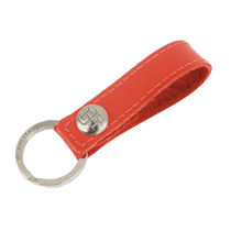 Load image into Gallery viewer, Key Ring - Cherry Leather Front Angle in Color 'Cherry Leather'