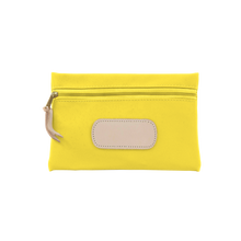 Load image into Gallery viewer, Pouch - Lemon Coated Canvas Front Angle in Color 'Lemon Coated Canvas'