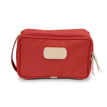 Load image into Gallery viewer, Small Travel Kit - Red Coated Canvas Front Angle in Color 'Red Coated Canvas'