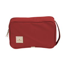 Load image into Gallery viewer, Small Travel Kit - Red Coated Canvas Front Angle in Color 'Red Coated Canvas'