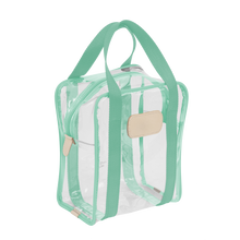 Load image into Gallery viewer, Clear Shag Bag - Mint Webbing Front Angle in Color 'Mint Webbing'