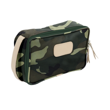 Load image into Gallery viewer, Small Travel Kit - Classic Camo Coated Canvas Front Angle in Color 'Classic Camo Coated Canvas'