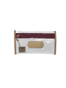 Clear Pouch in Color 'Burgundy Webbing'