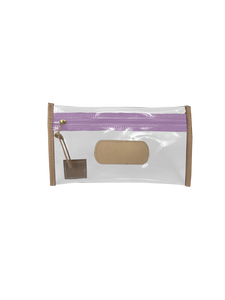 Clear Pouch in Color 'Lilac Webbing'