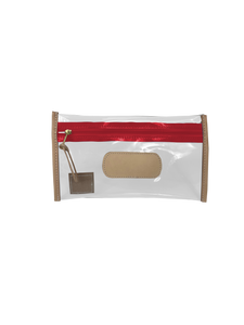 Clear Pouch in Color 'Red Webbing'