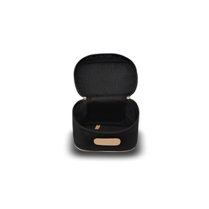 Makeup Case - Black Coated Canvas Front Angle in Color 'Black Coated Canvas'