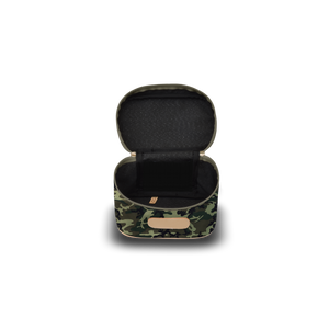 Makeup Case - Classic Camo Coated Canvas Front Angle in Color 'Classic Camo Coated Canvas'