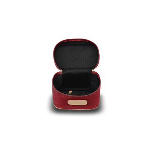 Makeup Case - Red Coated Canvas Front Angle in Color 'Red Coated Canvas'