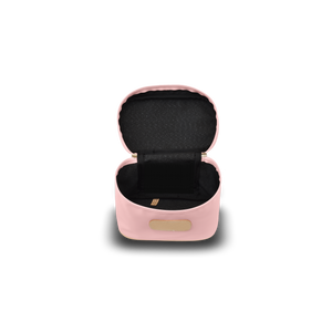 Makeup Case - Rose Coated Canvas Front Angle in Color 'Rose Coated Canvas'