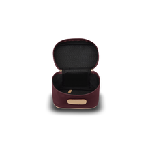 Load image into Gallery viewer, Makeup Case - Burgundy Coated Canvas Front Angle in Color &#39;Burgundy Coated Canvas&#39;
