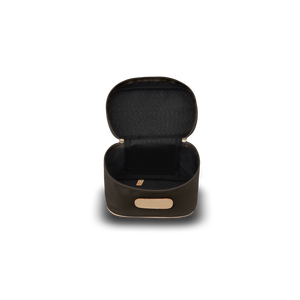 Makeup Case - Espresso Coated Canvas Front Angle in Color 'Espresso Coated Canvas'