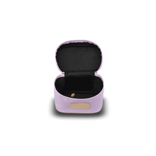 Load image into Gallery viewer, Makeup Case - Lilac Coated Canvas Front Angle in Color &#39;Lilac Coated Canvas&#39;
