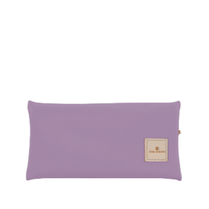 Large Pouch - Lilac Coated Canvas Front Angle in Color 'Lilac Coated Canvas'