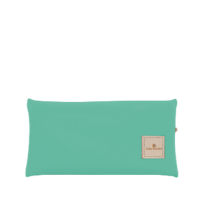 Large Pouch - Mint Coated Canvas Front Angle in Color 'Mint Coated Canvas'