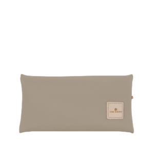 Large Pouch - Tan Coated Canvas Front Angle in Color 'Tan Coated Canvas'