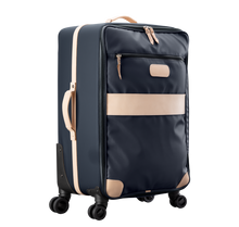 Load image into Gallery viewer, Large 360 wheeled luggage diagonal view in Color &#39;Charcoal Coated Canvas&#39;
