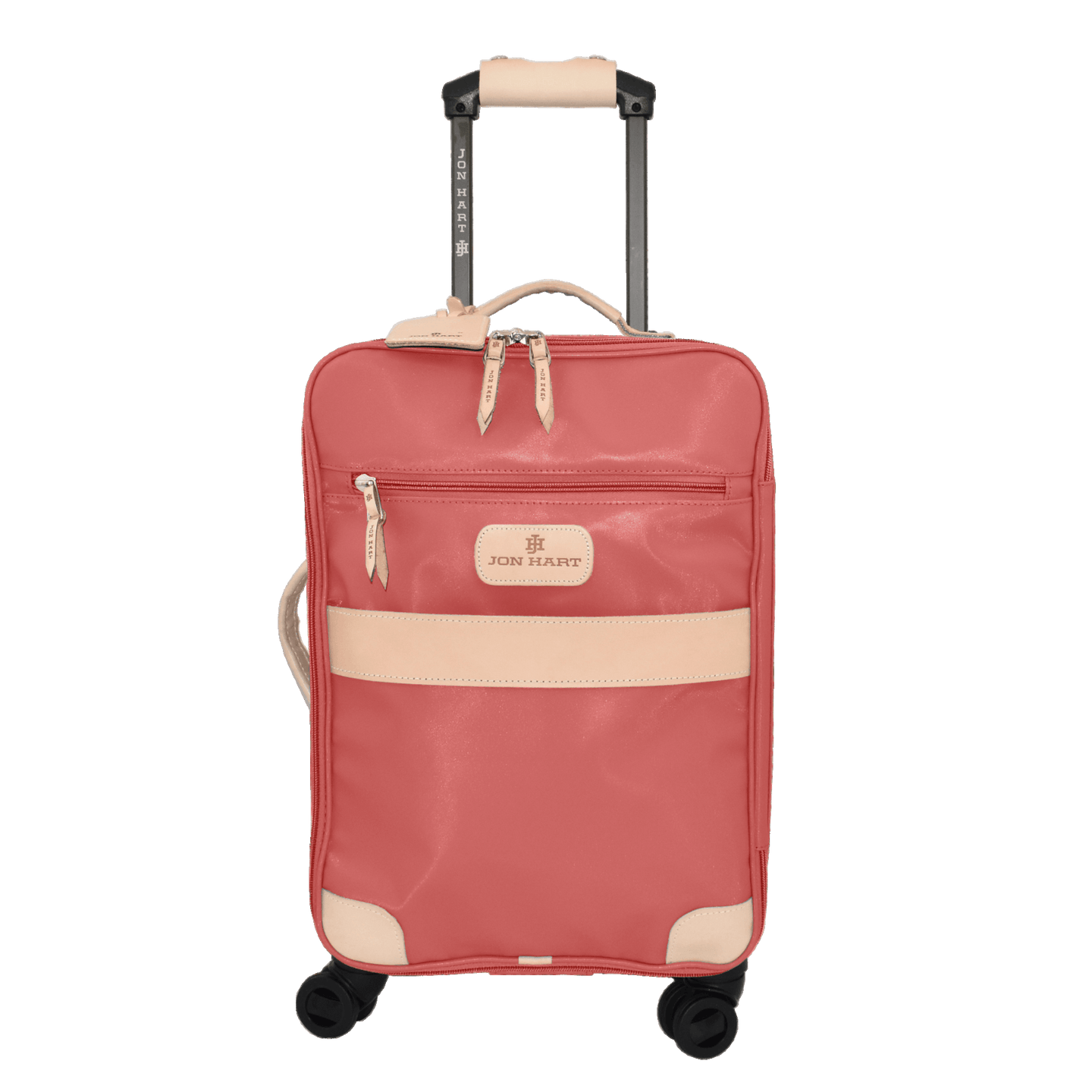 360 Carryon Wheels front view in Color 'Coral Coated Canvas'