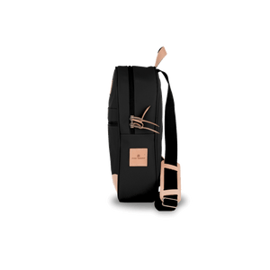 Backpack - Black Coated Canvas Front Angle in Color 'Black Coated Canvas'