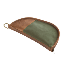 Load image into Gallery viewer, Cotton Canvas Large Revolver Case - Olive Canvas Front Angle in Color &#39;Olive Canvas&#39;

