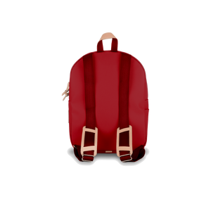 Backpack - Red Coated Canvas Front Angle in Color 'Red Coated Canvas'