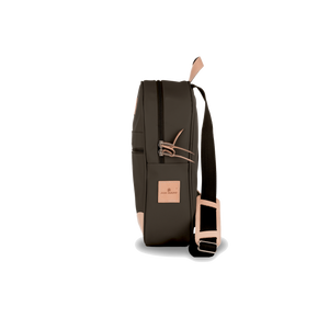 Backpack - Espresso Coated Canvas Front Angle in Color 'Espresso Coated Canvas'