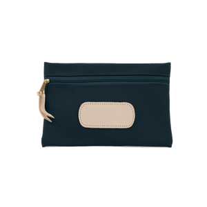 Pouch - Navy Coated Canvas Front Angle in Color 'Navy Coated Canvas'