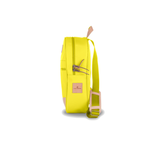Backpack - Lemon Coated Canvas Front Angle in Color 'Lemon Coated Canvas'