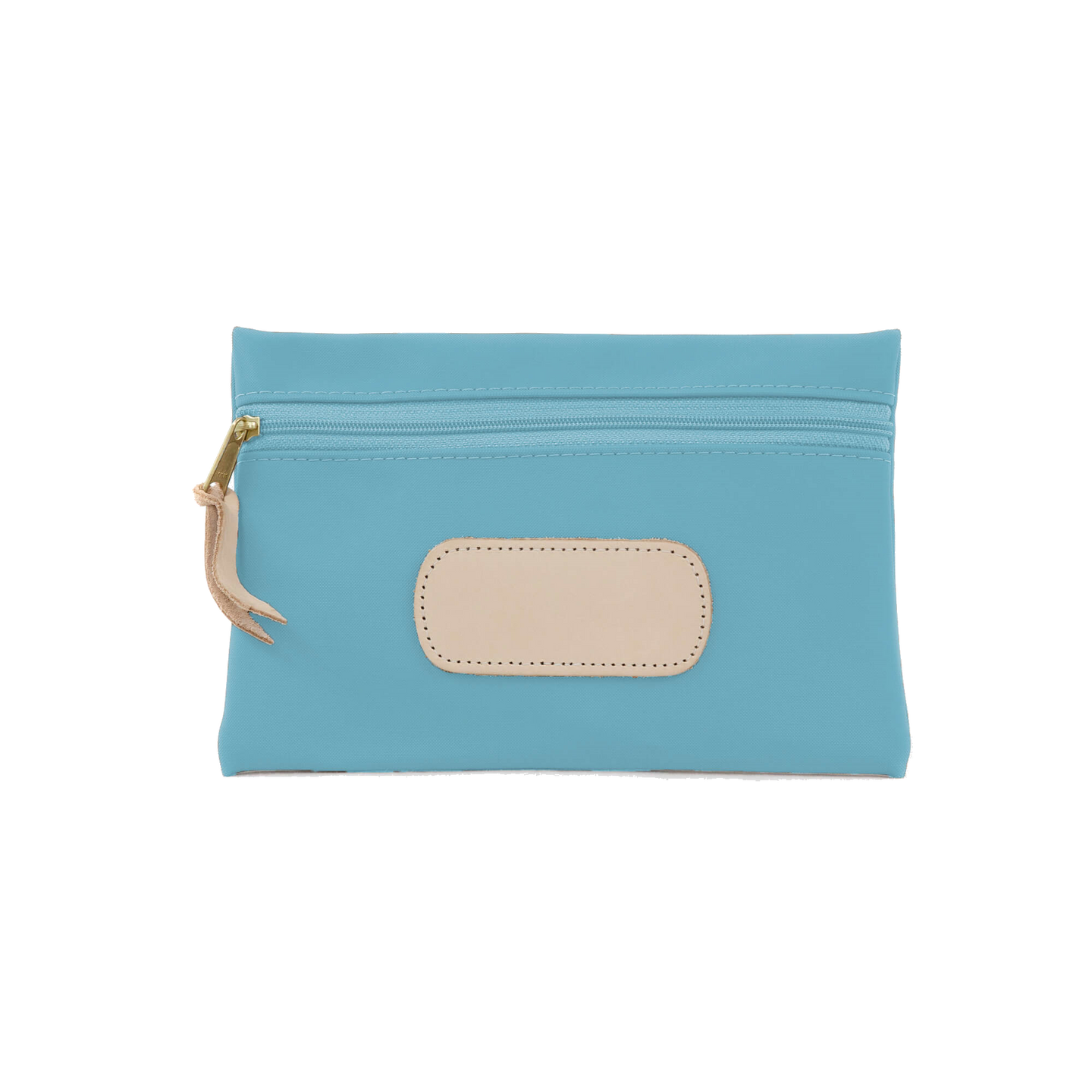 Pouch - Ocean Blue Coated Canvas Front Angle in Color 'Ocean Blue Coated Canvas'