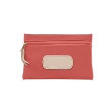 Load image into Gallery viewer, Pouch - Coral Coated Canvas Front Angle in Color &#39;Coral Coated Canvas&#39;
