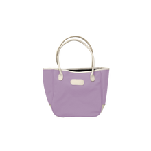 Load image into Gallery viewer, Medium Holiday Tote - Lilac Coated Canvas Front Angle in Color &#39;Lilac Coated Canvas&#39;
