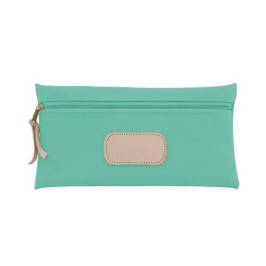Large Pouch - Mint Coated Canvas Front Angle in Color 'Mint Coated Canvas'