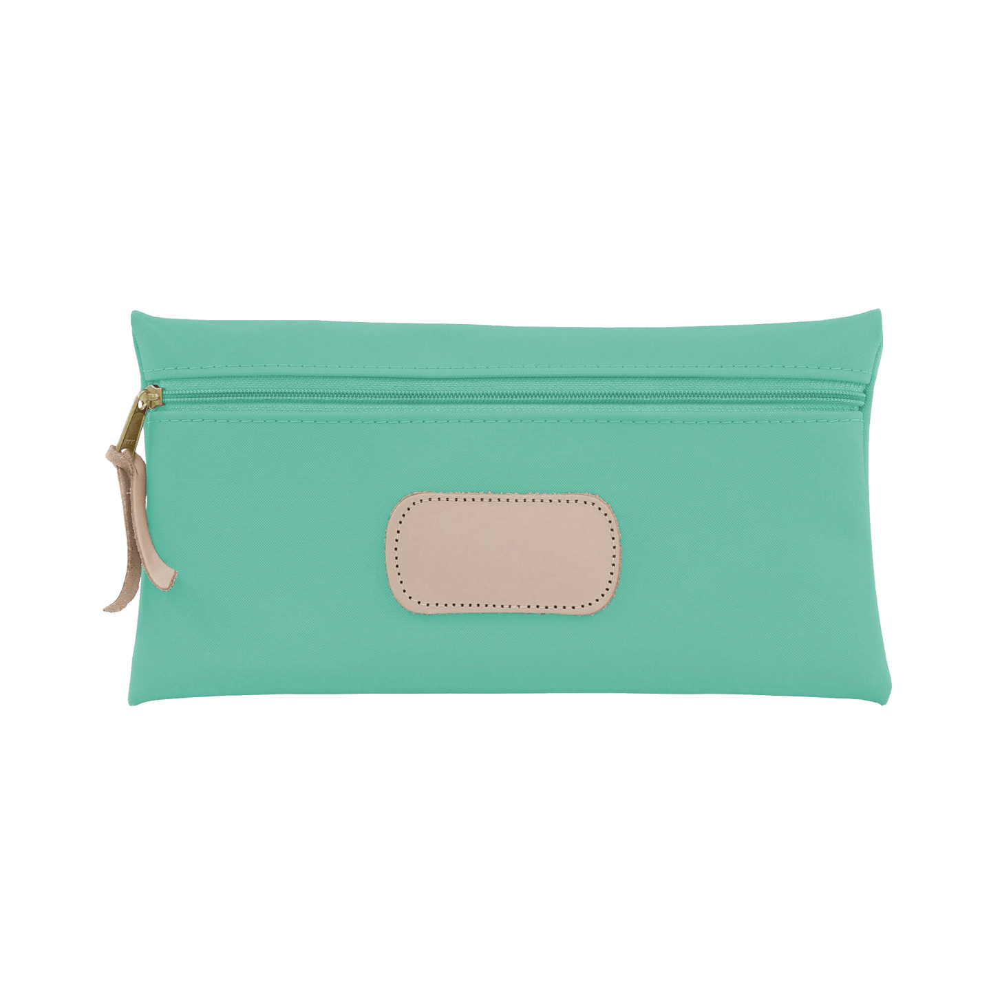 Large Pouch - Mint Coated Canvas Front Angle in Color 'Mint Coated Canvas'