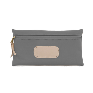 Large Pouch - Slate Coated Canvas Front Angle in Color 'Slate Coated Canvas'