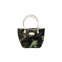 Load image into Gallery viewer, Medium Holiday Tote - Classic Camo Coated Canvas Front Angle in Color &#39;Classic Camo Coated Canvas&#39;
