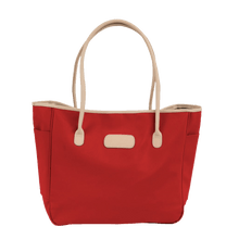 Load image into Gallery viewer, Tyler Tote - Red Coated Canvas Front Angle in Color &#39;Red Coated Canvas&#39;
