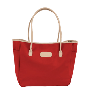Tyler Tote - Red Coated Canvas Front Angle in Color 'Red Coated Canvas'